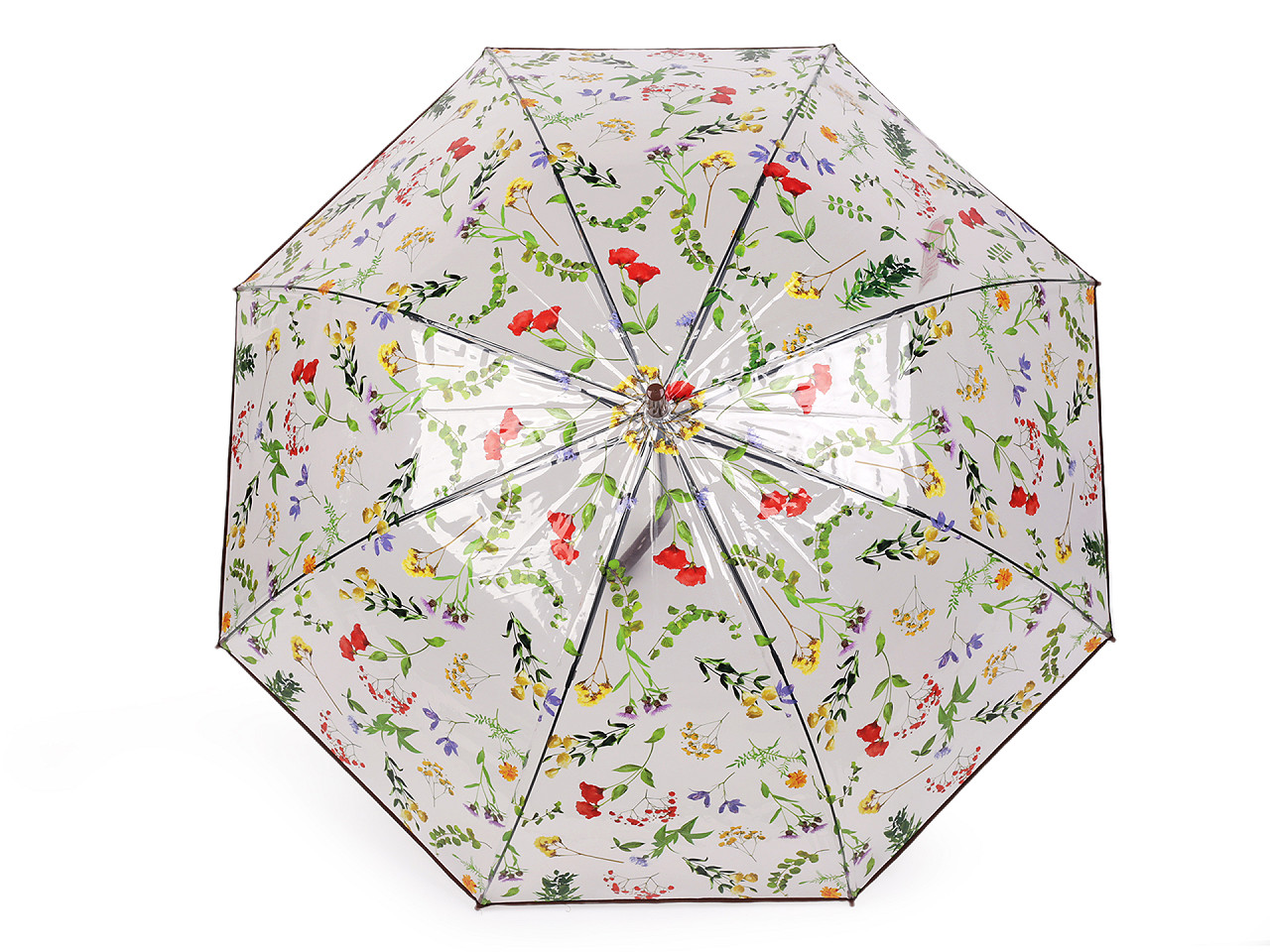 Automatikschirm für damen/mädchen transparent, wiesenblumen - Braun (1 Stück)