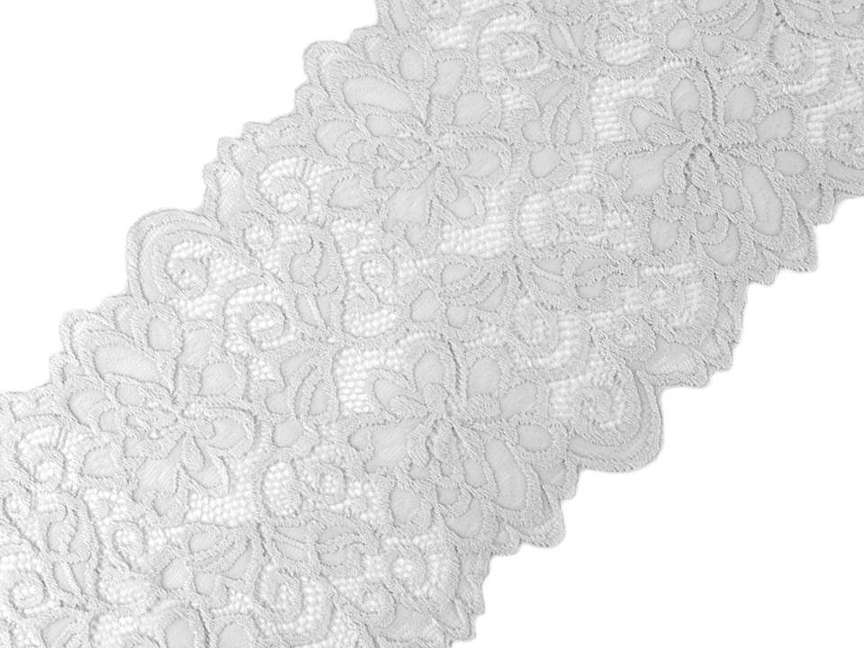 Elastische spitze / einsatz / läufer breite 15 cm - Schwarz (18 Meter)