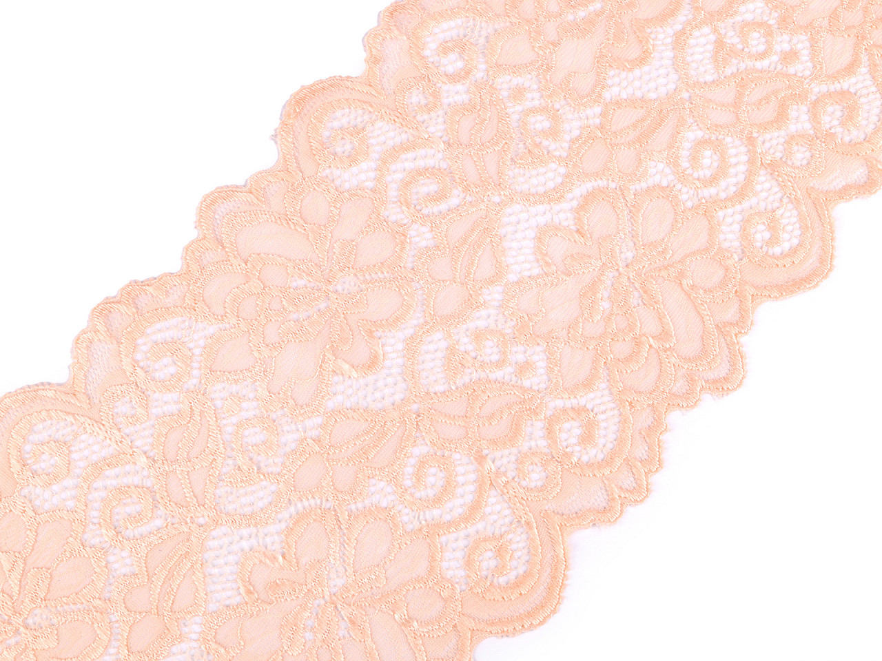 Elastische spitze / einsatz / läufer breite 15 cm - Schwarz (18 Meter)