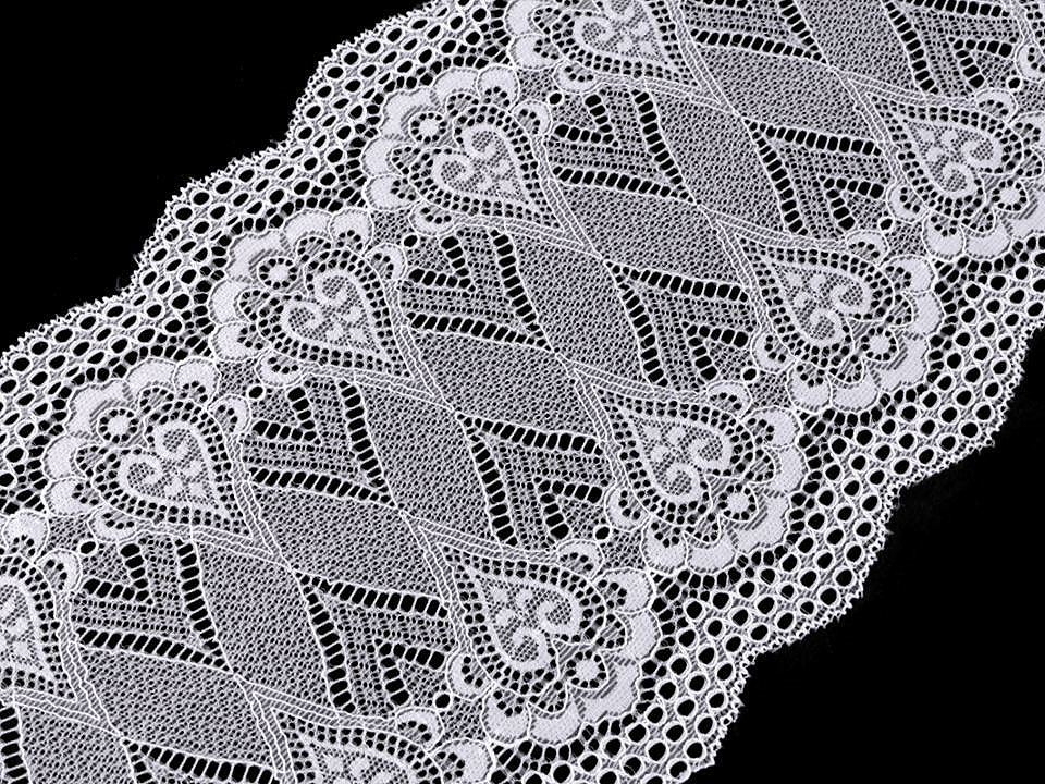 Elastische spitze / einsatz / tischläufer breite 18 cm - Schwarz (1 Meter)