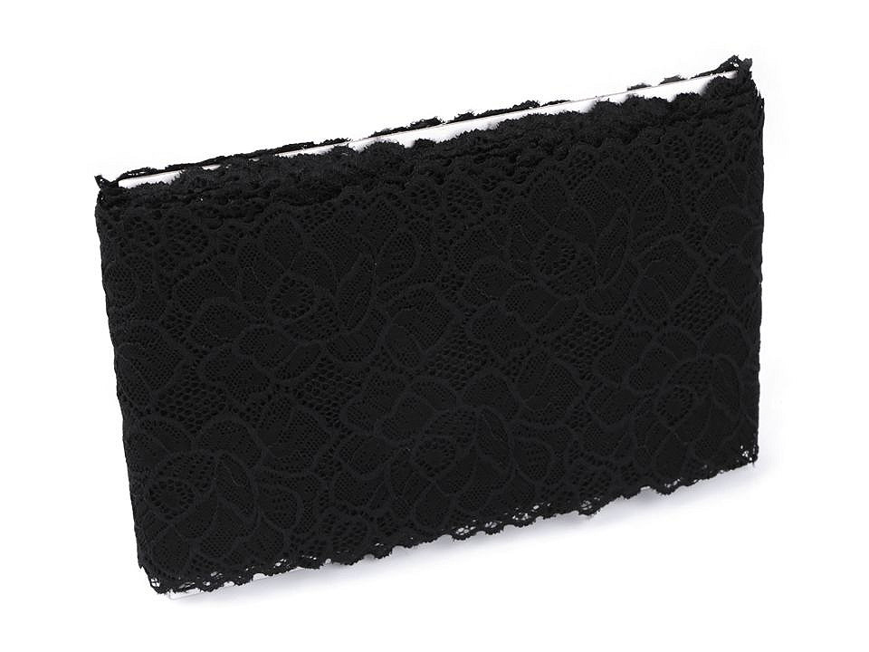 Elastische spitze / einsatz / tischläufer breite 15,5 cm - Schneeweiß (1 Meter)