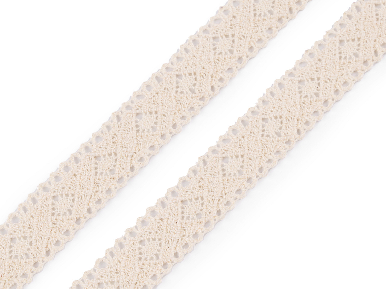 Klöppelspitze/einsatzspitze aus baumwolle, breite 19 mm - Naturfarbe hell (1 Meter)