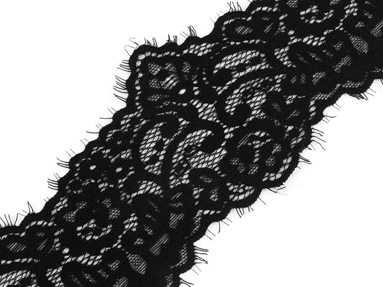 Französische spitze elastisch, breite 90 mm - Off white (1 Meter)