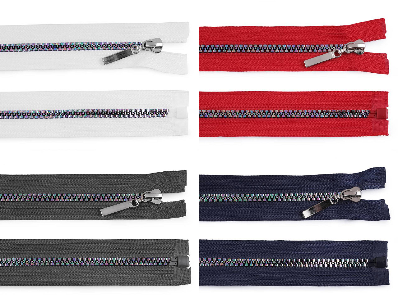 Knochenreißverschluss nr. 5 regenbogenfarbig, länge 40 cm - Rot (1 Stück)