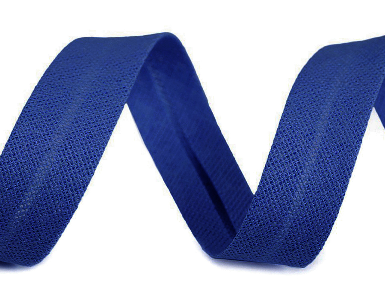 Schrägband baumwolle breite 18 mm verbügelt - Berliner blau (49 Meter)