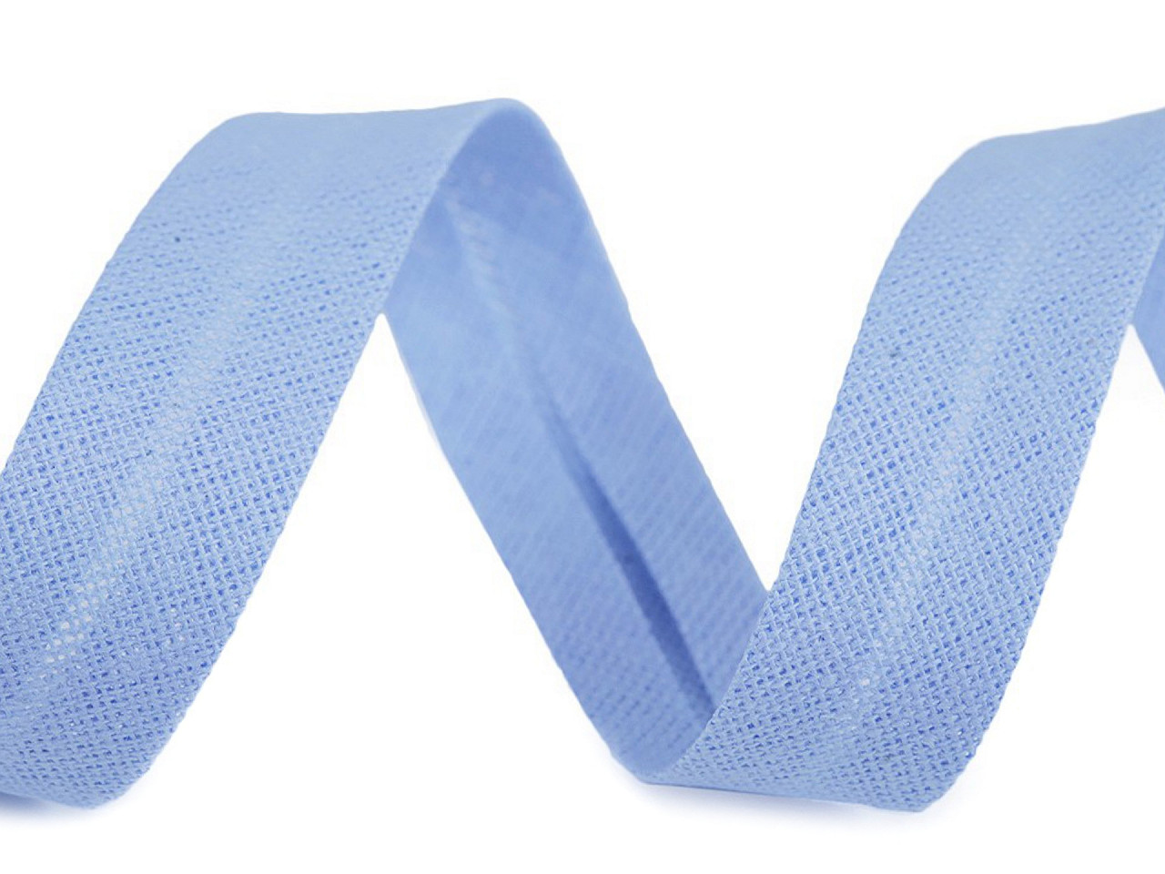 Schrägband baumwolle breite 18 mm verbügelt - Berliner blau (49 Meter)
