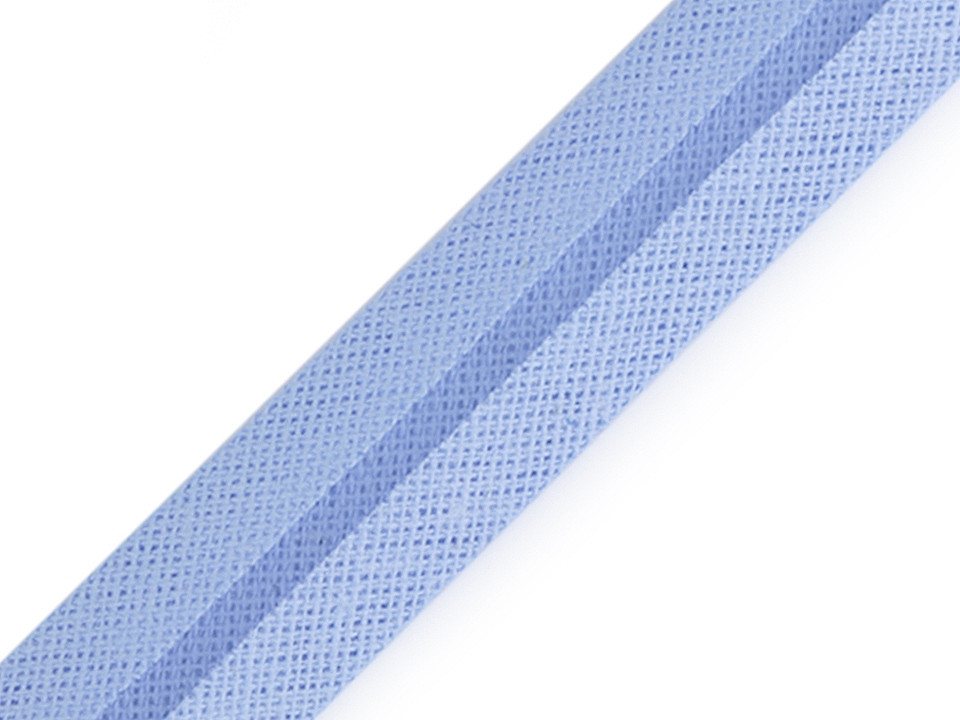 Schrägband aus baumwolle breite 20 mm verbügelt - Hellblau (1 Meter)