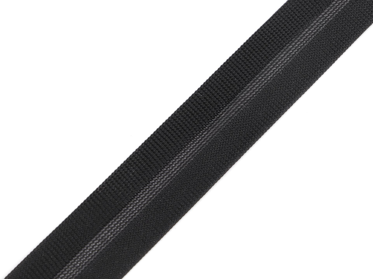 Besatzband aus polyamid gewebt, gefalzt, breite 20 mm - Schwarz (25 Meter)