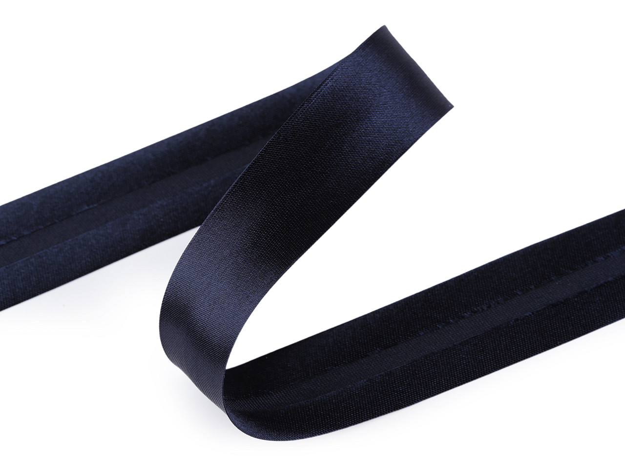 Satin-schrägband, breite 20 mm, verbügelt - Pariser blau (25 Meter)