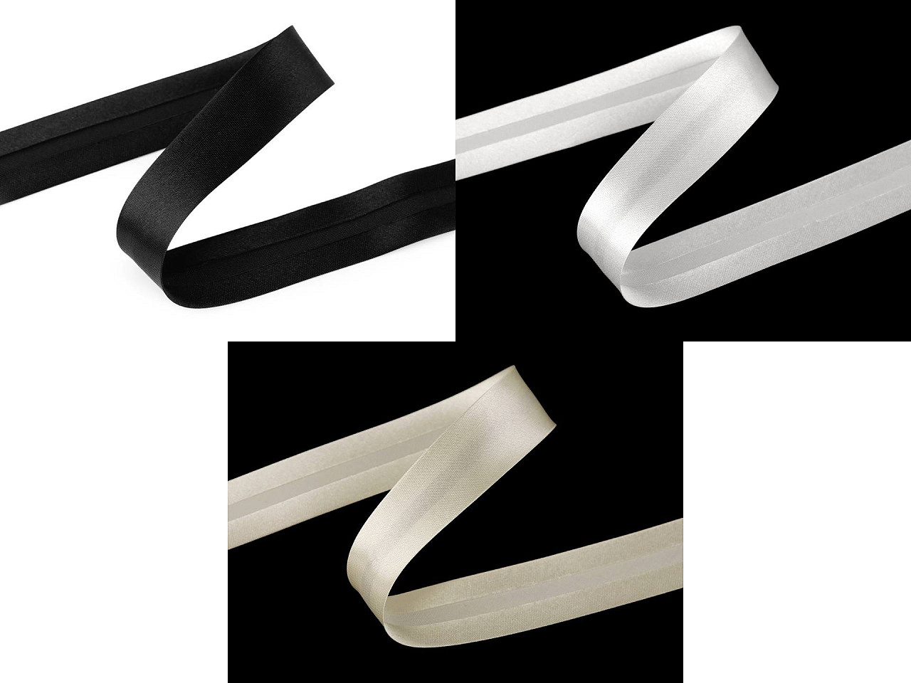 Satin-schrägband, breite 20 mm, verbügelt - Pariser blau (25 Meter)