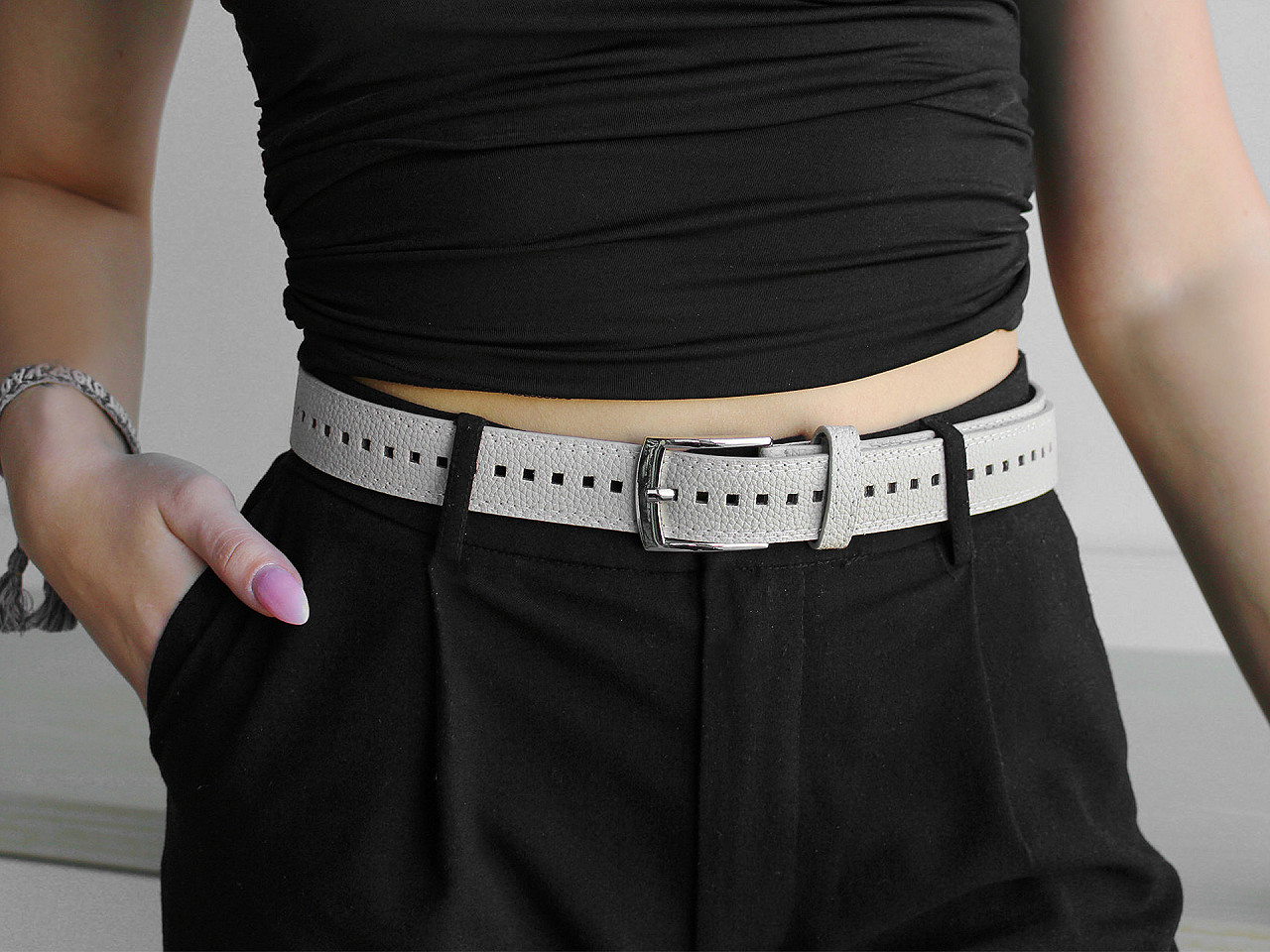 Damen-/mädchengürtel, breite 2,8 cm - Schwarz (1 Stück)