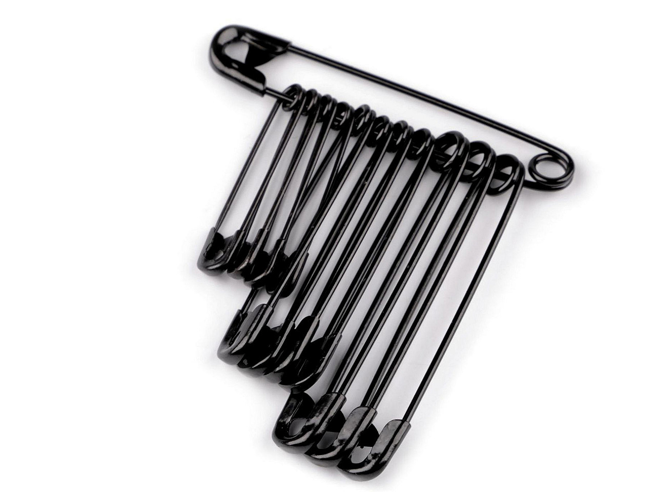 Sicherheitsnadeln größenmix - Schwarz lackiert (50 Bunde)