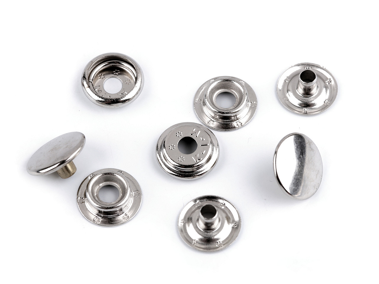 Metalldruckknöpfe (am6) für dicke stoffe, ø 15 mm, lose - Nickel (100 Stücke)