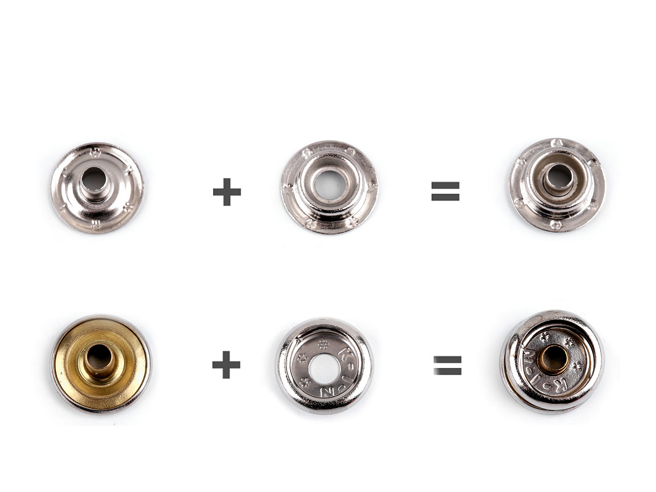 Metalldruckknöpfe (am6) für dicke stoffe, ø 15 mm, lose - Nickel (100 Stücke)