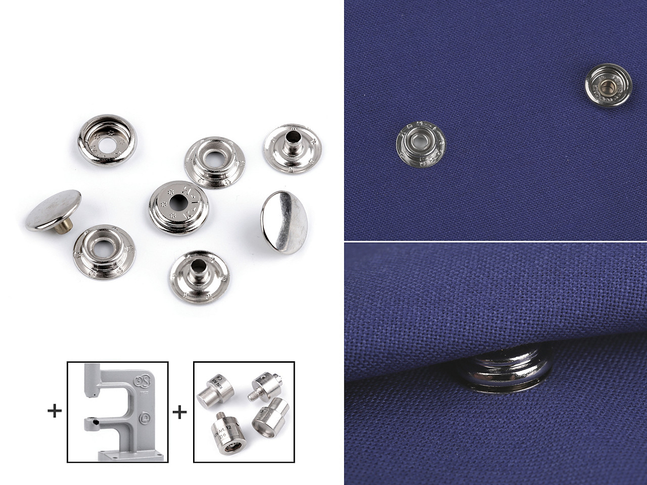 Metalldruckknöpfe (am6) für dicke stoffe, ø 15 mm, lose - Nickel (100 Stücke)