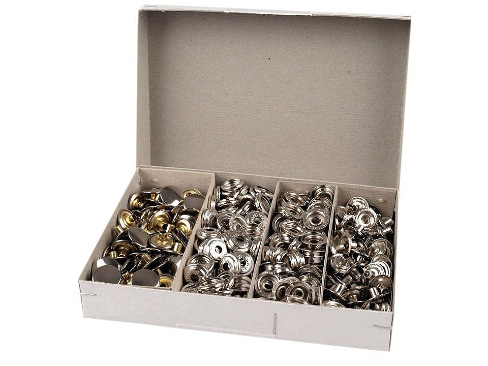 Metalldruckknöpfe (am6) für dicke stoffe, ø 15 mm, lose - Nickel (100 Stücke)