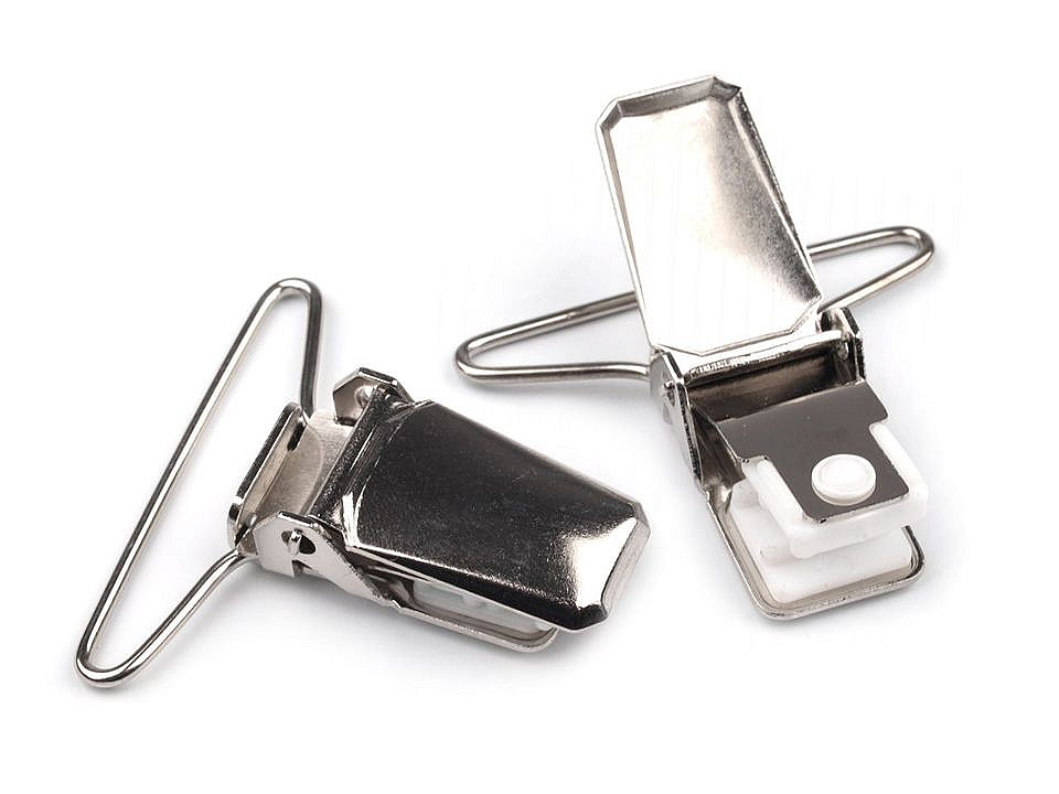 Hosenträgerclips, breite 36; 40 mm - Nickel (100 Stücke)