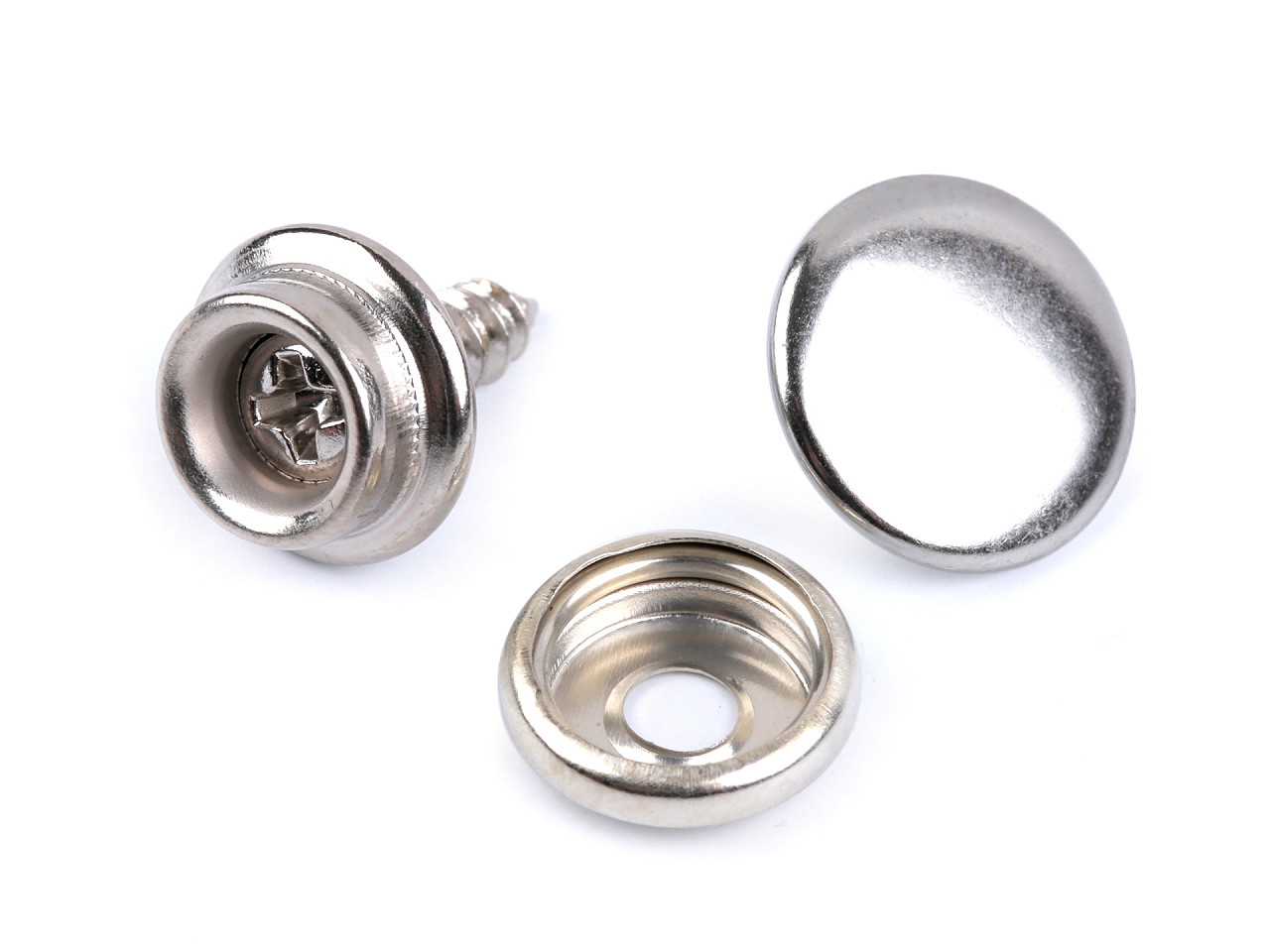 Metalldruckknöpfe zum verschrauben ø 15 mm - Nickel (50 Sets)