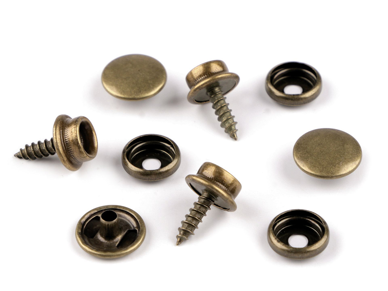 Metalldruckknöpfe zum verschrauben ø 15 mm - Nickel (50 Sets)