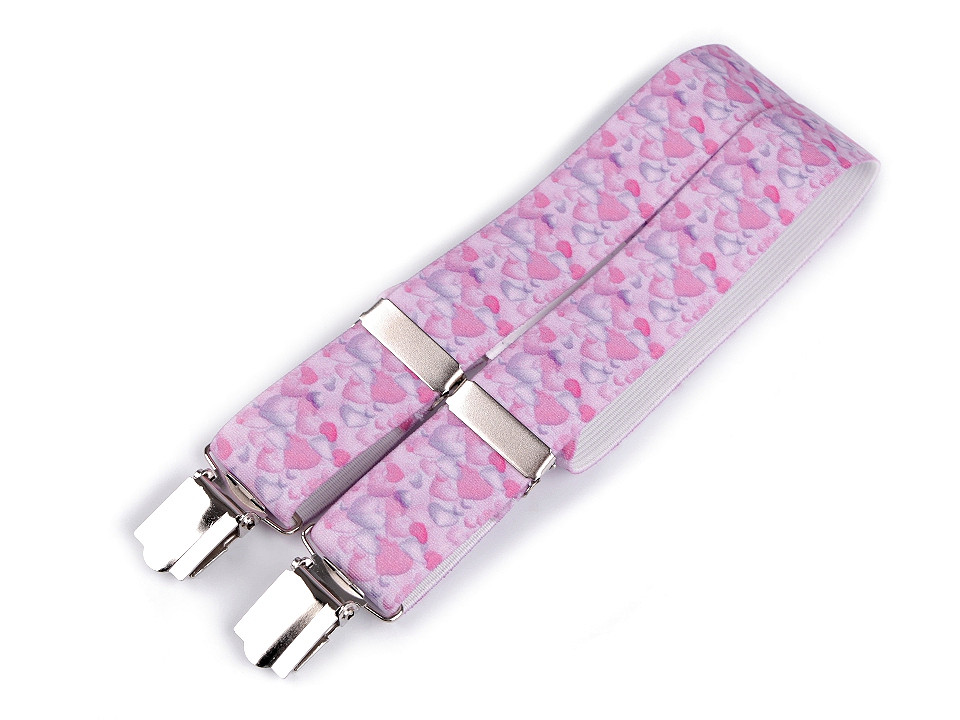 Kinder hosenträger herz, fußball, auto, stern, formel, smiley, schmetterling - Hellrosa (1 Stück)