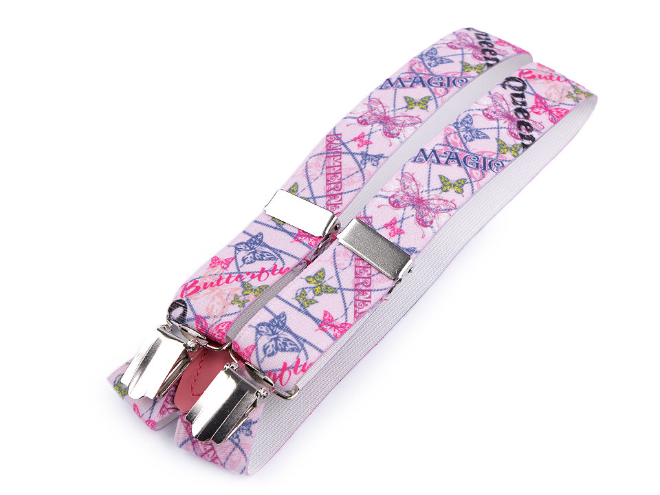 Kinder hosenträger herz, fußball, auto, stern, formel, smiley, schmetterling - Hellrosa (1 Stück)