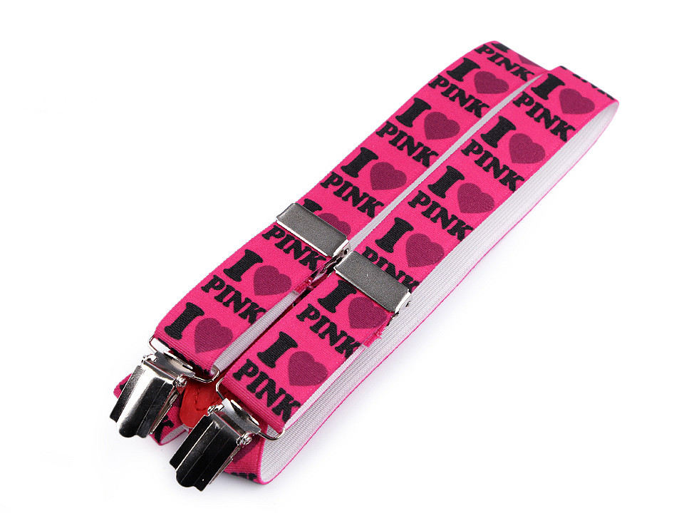 Kinder hosenträger herz, fußball, auto, stern, formel, smiley, schmetterling - Hellrosa (1 Stück)