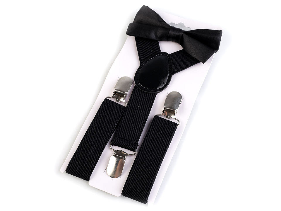 Hosenträger fliege set kinder - Bordeaux hell (1 Set)