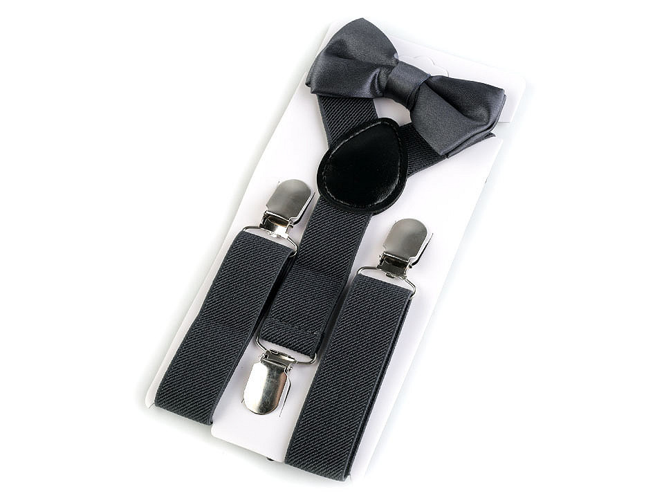 Hosenträger fliege set kinder - Bordeaux hell (1 Set)