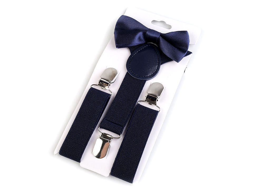 Hosenträger fliege set kinder - Bordeaux hell (1 Set)