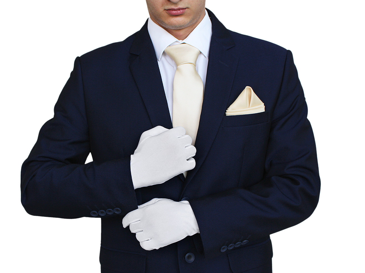 Handschuhe für feierliche anlässe für herren adam elastisch - Weiß (1 Paar)