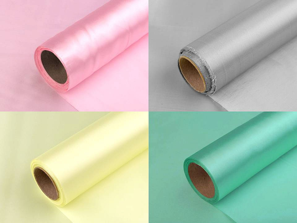 Satinstoff einseitig breite 36 cm - Beige (9 Meter)