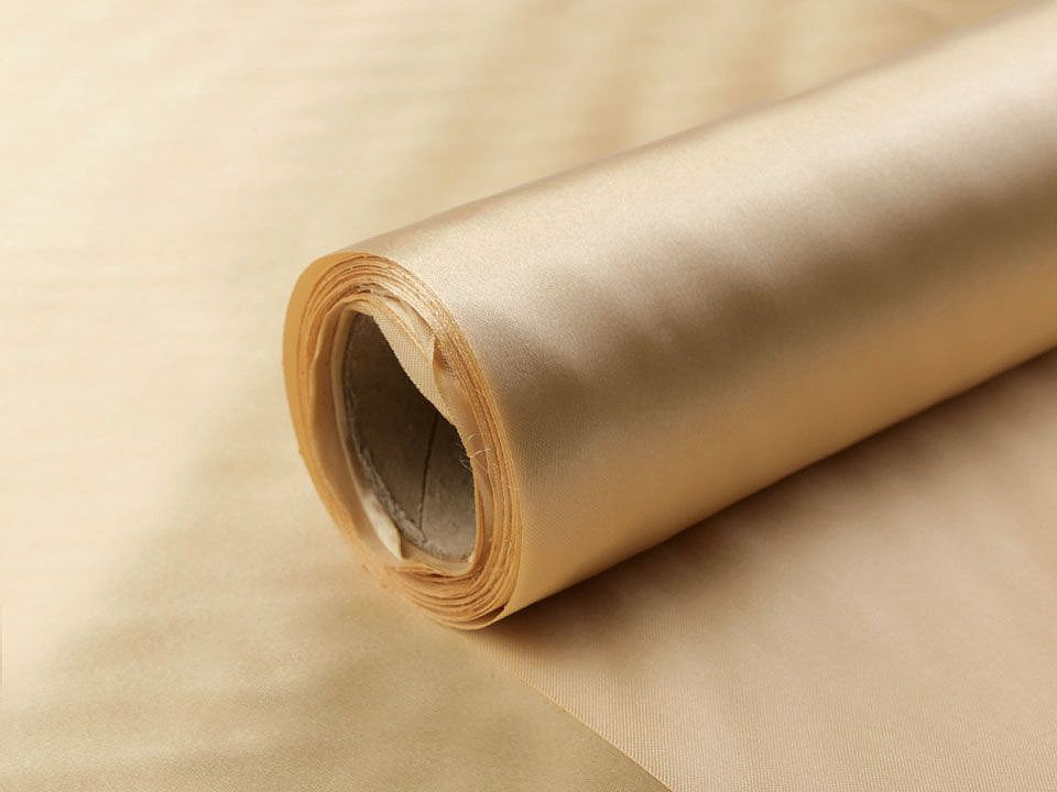 Satinstoff einseitig breite 36 cm - Beige (9 Meter)