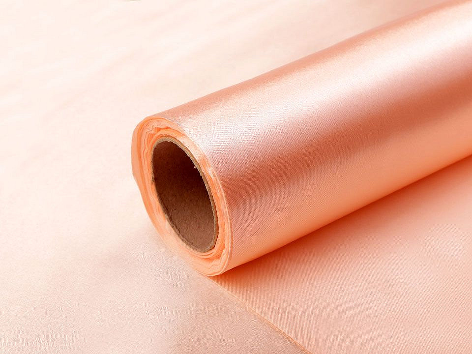 Satinstoff einseitig breite 36 cm - Beige (9 Meter)