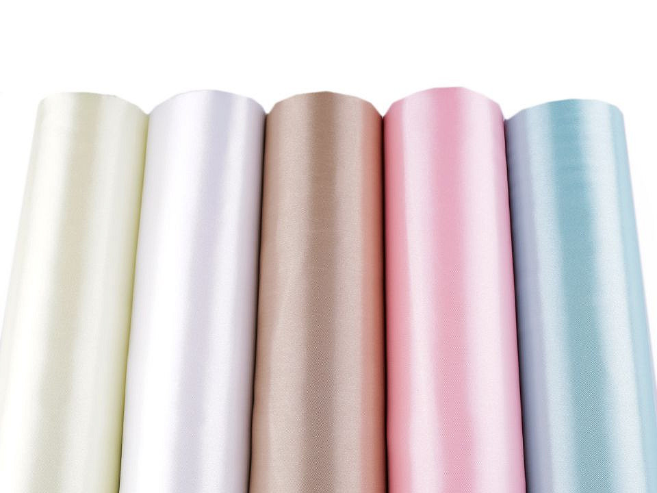 Satinstoff einseitig breite 36 cm - Beige (9 Meter)