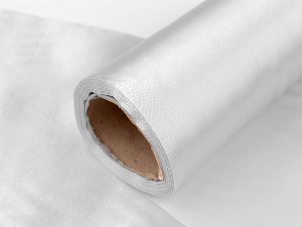 Satinstoff / band einseitig breite 14 cm - Weiß (9 Meter)