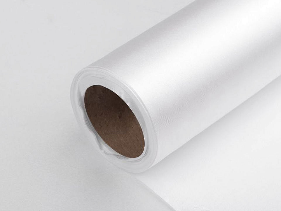 Satinstoff / band einseitig breite 14 cm - Weiß (9 Meter)