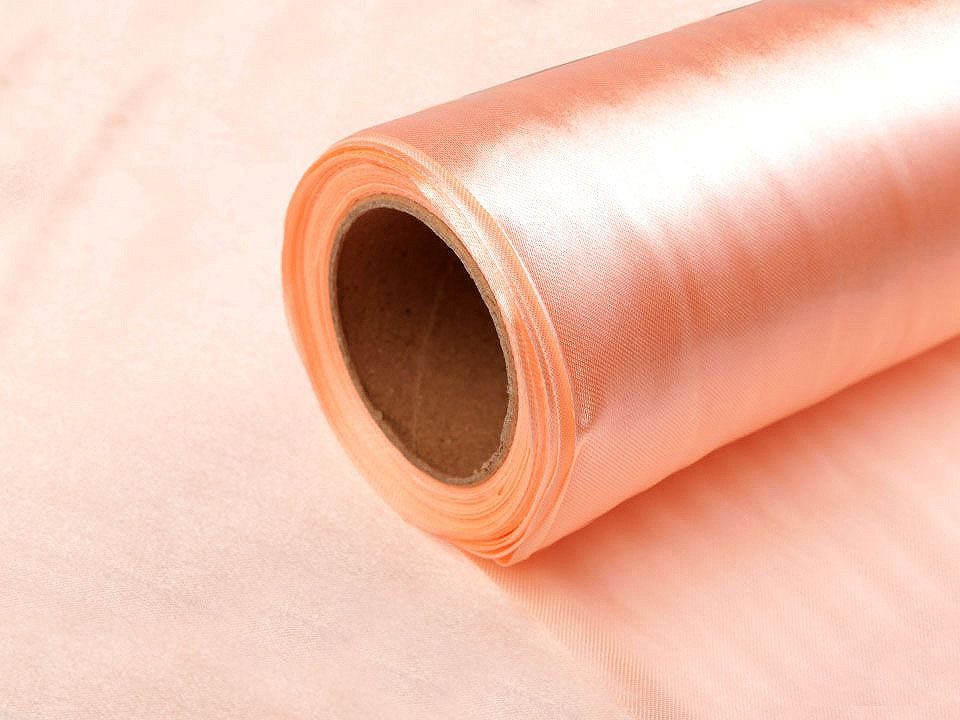 Satinstoff / band einseitig breite 14 cm - Weiß (9 Meter)