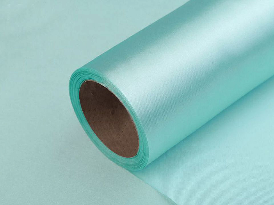 Satinstoff / band einseitig breite 14 cm - Weiß (9 Meter)