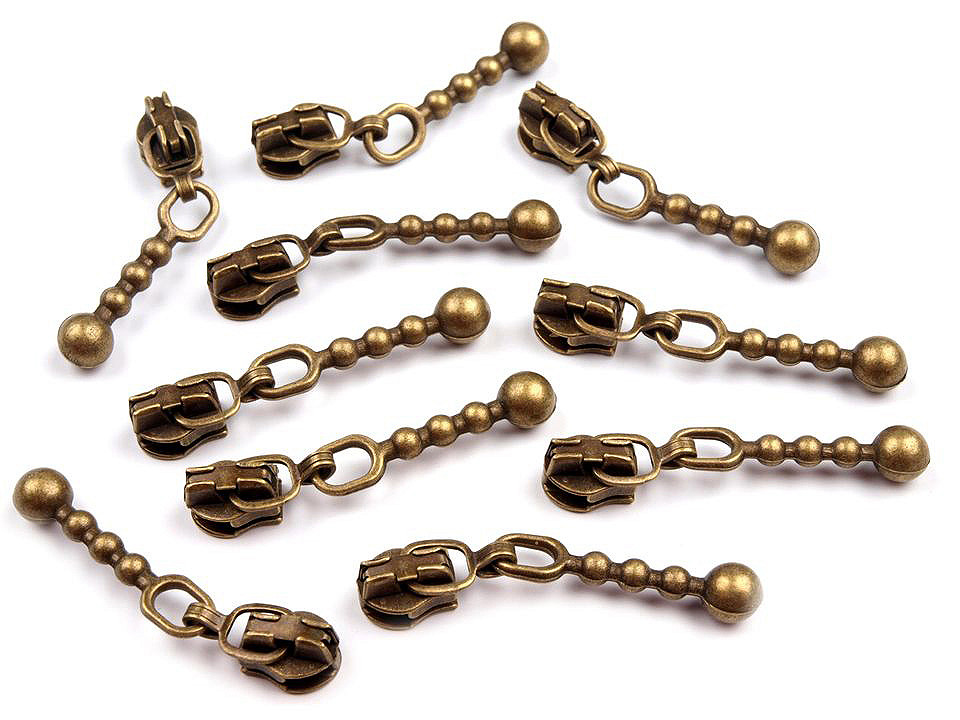 Schieber für spiralreißverschlüsse nr. 3 - Altmessing (10 Stücke)