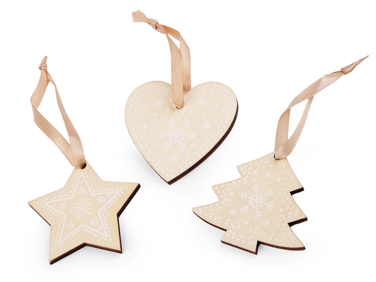 Weihnachtsdekoration aus holz set 3 st. - Rot (1 Tasche)