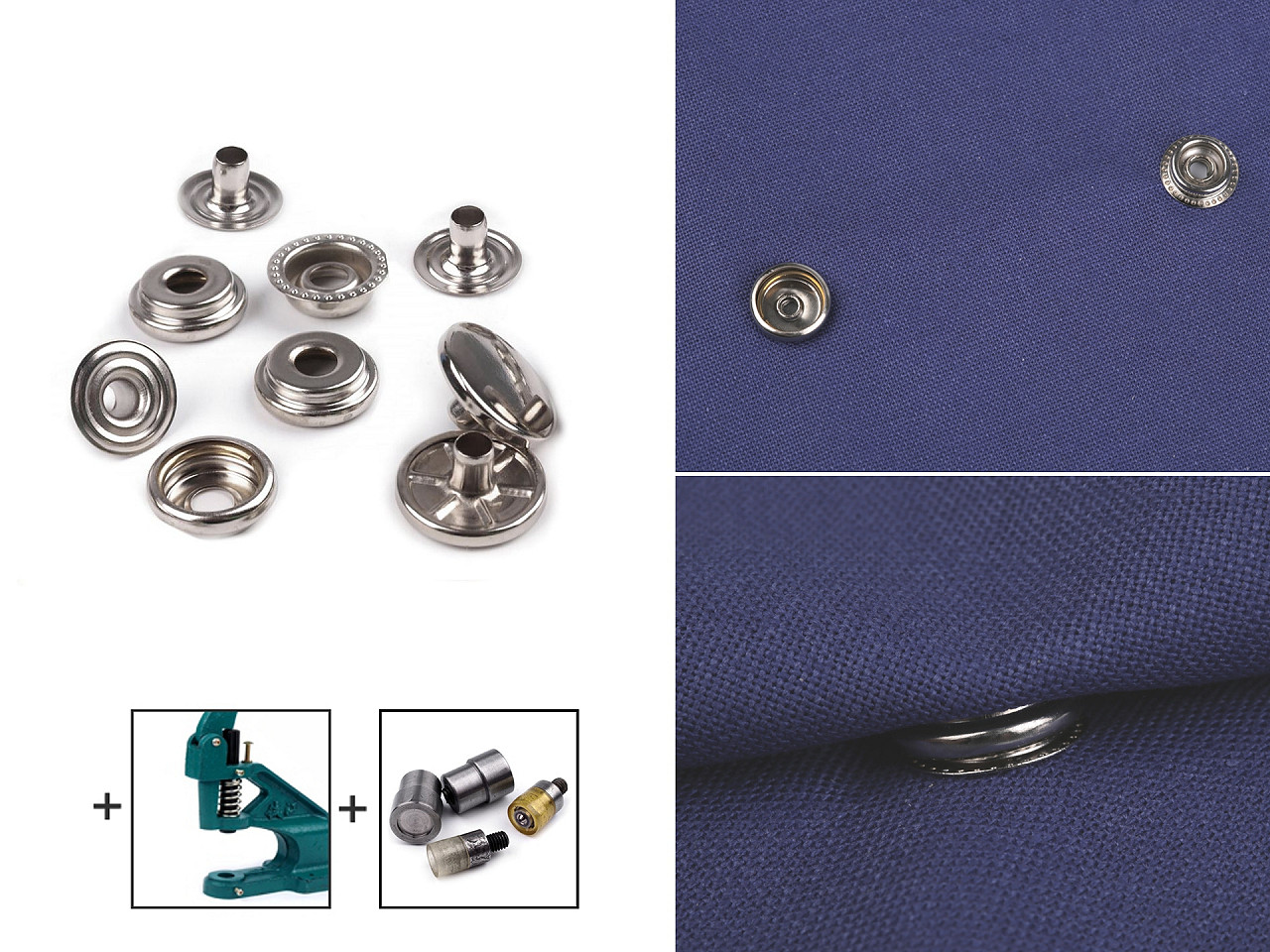 Metalldruckknöpfe (am6) für dicke stoffe, ø 15 mm, o-spring, lose - Nickel (100 Sets)