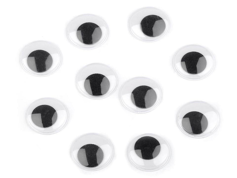 Augen selbstklebend ø25 mm - Schwarz (1000 Stücke)