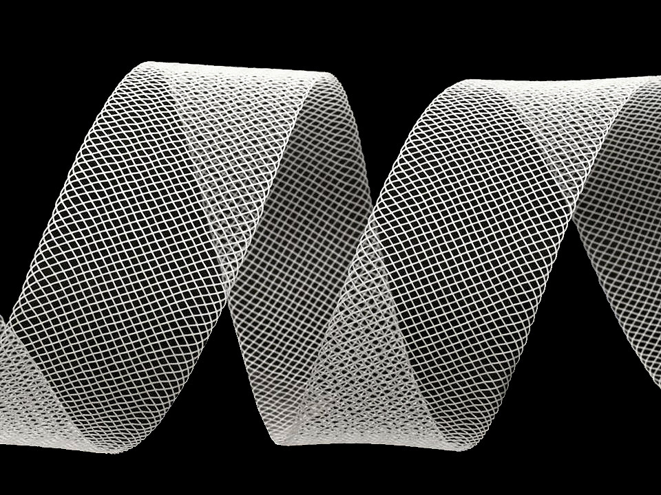 Versteifungsband netzband / tüll fein breite 1,5 cm - Schwarz (20 Meter)