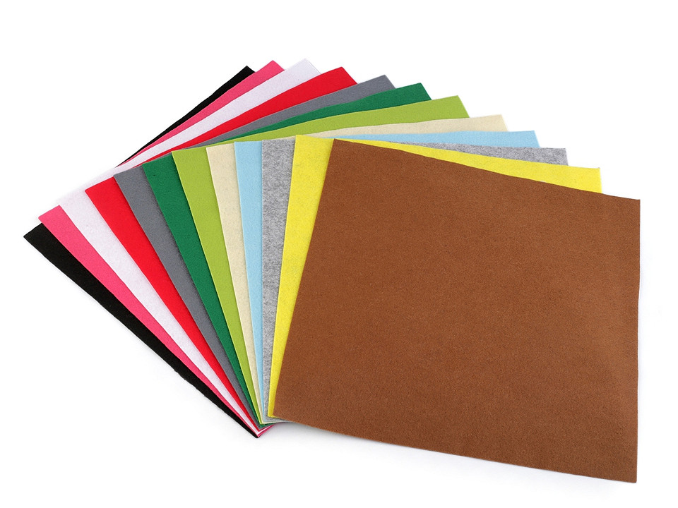 Dekorativer bastelfilz soft 30x30 cm - Mix (12 Stücke)