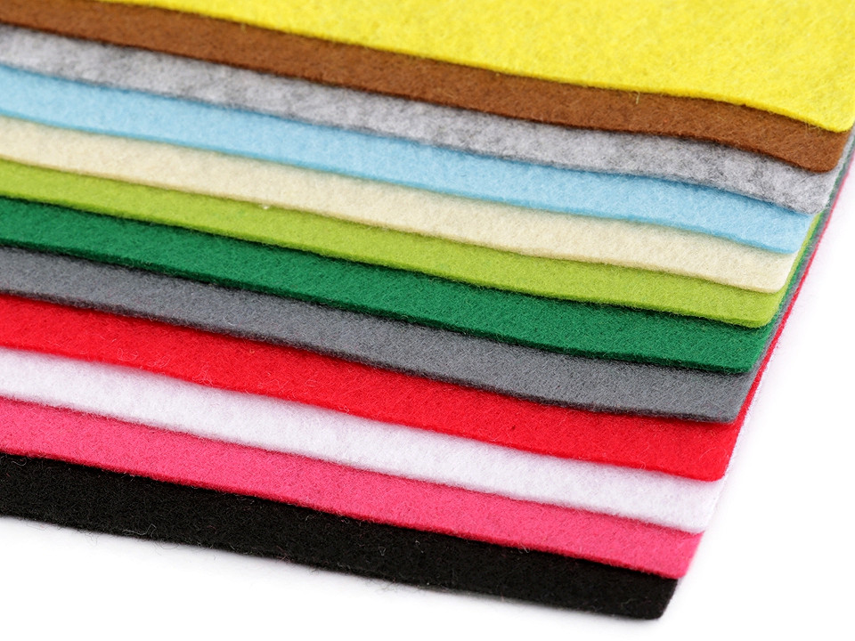 Dekorativer bastelfilz soft 30x30 cm - Mix (12 Stücke)