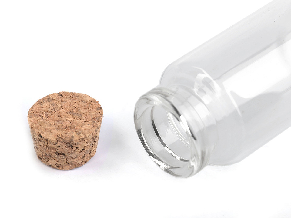 Glasflaschen mit korken 30x70 mm - Transparent (12 Fläschchen)