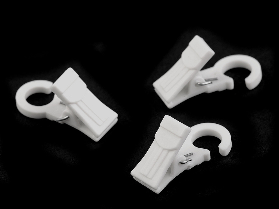 Kunststoff-clips mit haken für gardinen - Dunkelbeige (10 Stücke)