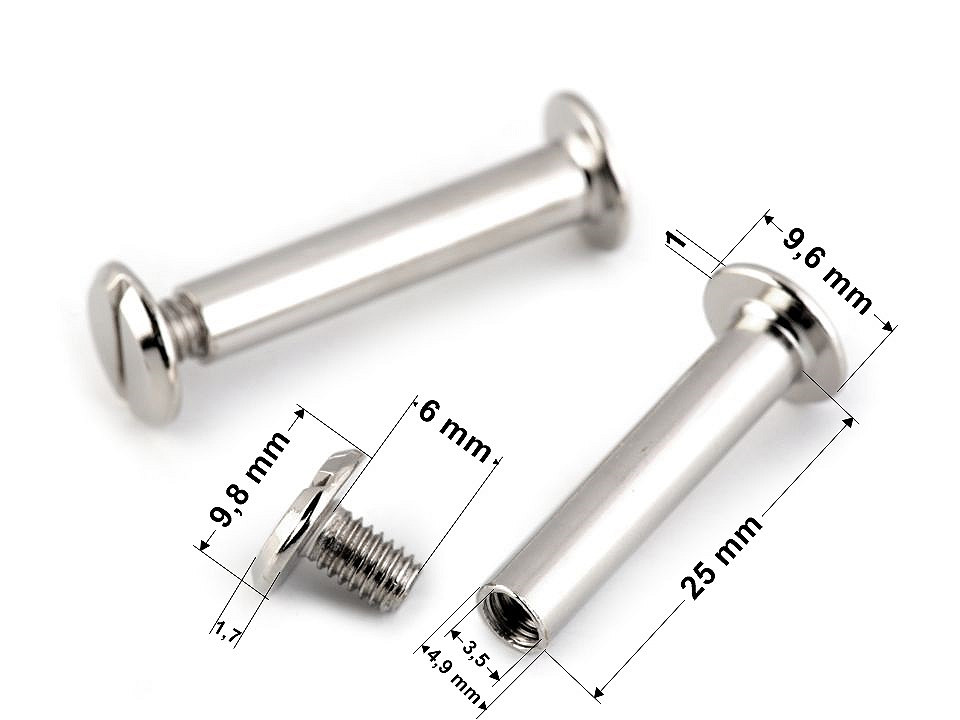 Buchschrauben 12; 16; 20 und 25 mm - Altmessing (50 Paare)