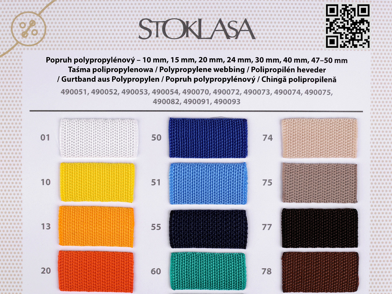 Farbkarte gurtband polypropylen - Siehe abbildung (1 Stück)