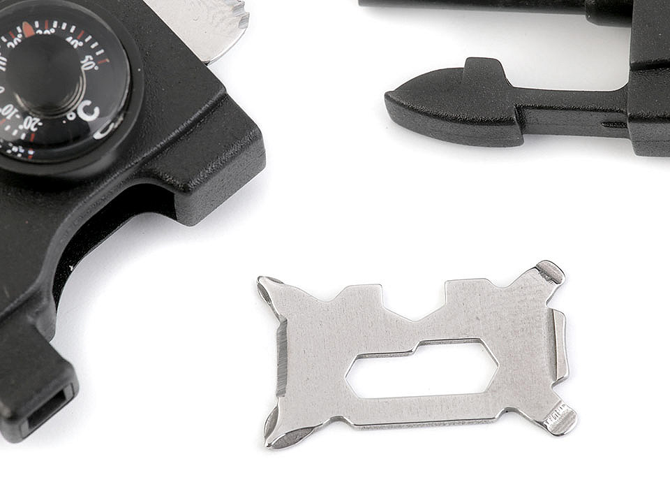 Schnalle mit kompass und pfeife breite 20 mm - Schwarz (10 Stücke)